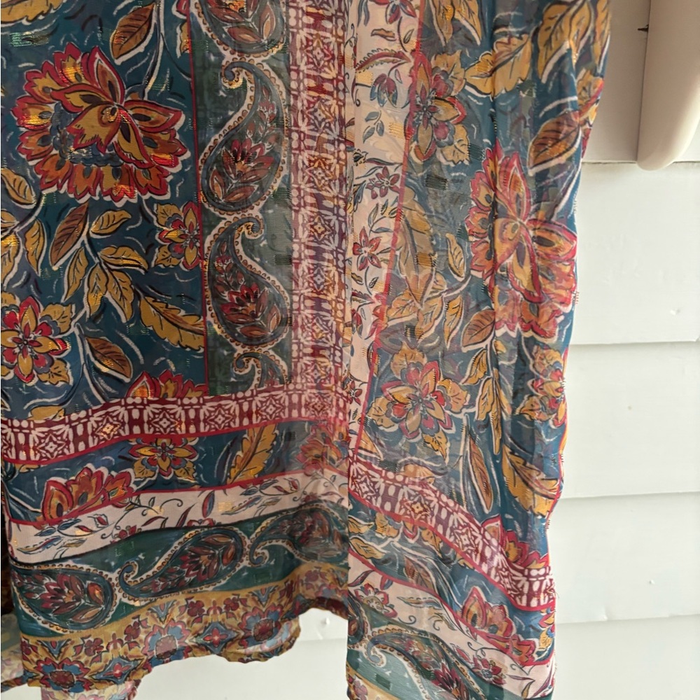 Democracy Sheer Multicolor Floral Boho Top Women’s Size 2X - Picture 10 of 16
